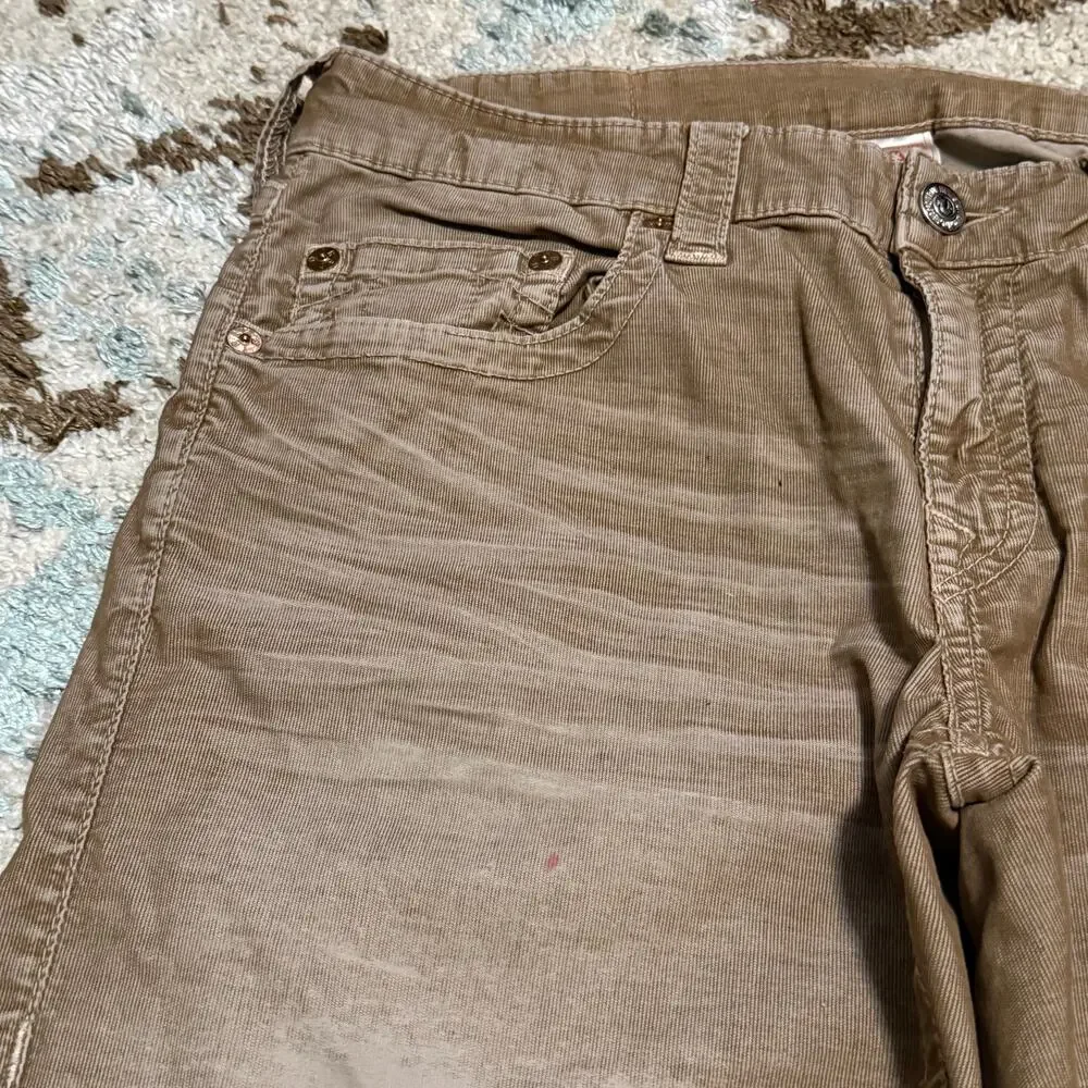Vintage True Religion Corduroy Pants Size 34x33 Faded Khaki Brown